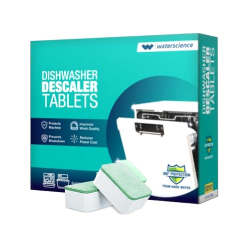 WaterScience Deep Cleaning Dishwasher Tablets (Pack of 12) | Descaler Tablets Applicable for all Brands | Expert Formulated Dishwasher Cleaner | Limescale remover | 1 Tablet/m | Stubborn Stain Cleaner - Image 1