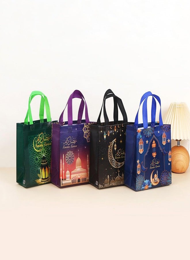 IPEWOEF 8Pcs Eid Mubarak Reusable Gift Bags with Handles Muslim Islamic Candy Bags Eid Goodie Bags Non-Woven Fabric Party Favor Bag Holiday Gift Bags Kareem Ramadan Party Decorations Supplies - Image 3