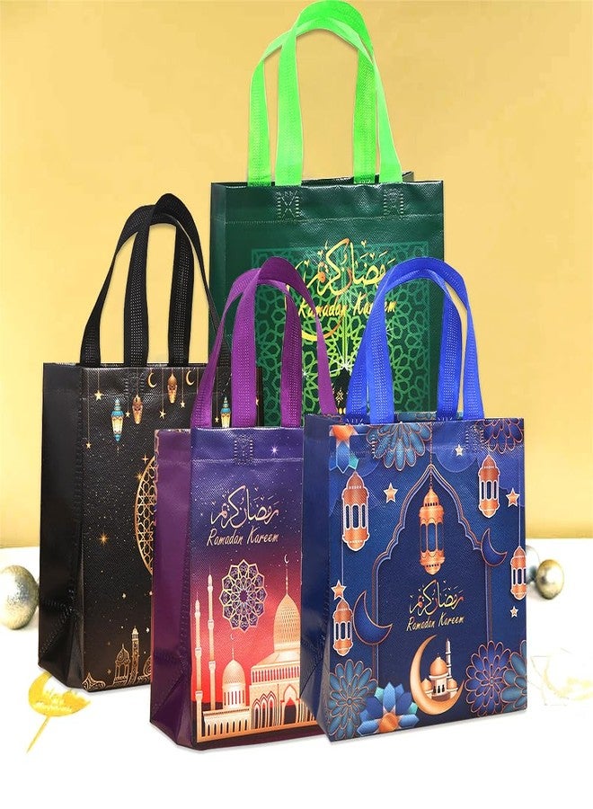 IPEWOEF 8Pcs Eid Mubarak Reusable Gift Bags with Handles Muslim Islamic Candy Bags Eid Goodie Bags Non-Woven Fabric Party Favor Bag Holiday Gift Bags Kareem Ramadan Party Decorations Supplies - Image 5