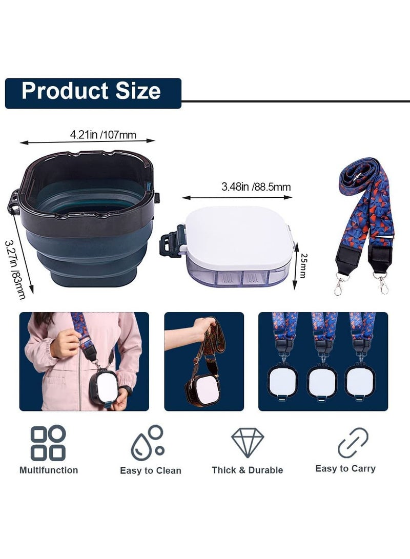 SYOSI منظف فرشاة الطلاء SYOSI مع لوحة، لوحة محكمة الإغلاق، منظف فرشاة الطلاء المحمول مع حزام، صينية الطلاء للطلاءات الأكريليكية والمائية - Image 2