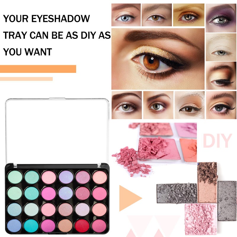 Ziliny 6 Pcs Empty Magnetic Makeup Palette with Clear Top Eyeshadow Palette Travel Makeup Pan DIY Dispensing Storage Box for Eyeshadow Lipstick Blush Powder Pigment, 2 Sizes - Image 5