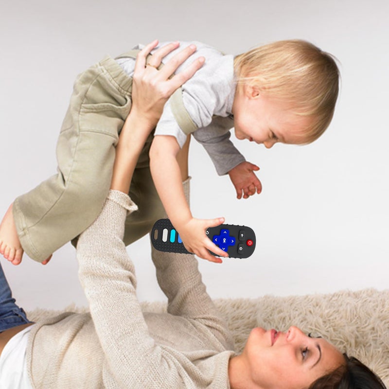 YAPROMO ألعاب التسنين السيليكونية للأطفال من يابروما، جهاز تحكم عن بعد للأطفال من 6-18 شهرًا، لعبة تسنين جهاز التحكم للأطفال، ألعاب تسنين جهاز التحكم عن بعد، خالية من BPA وآمنة في الثلاجة - Image 2