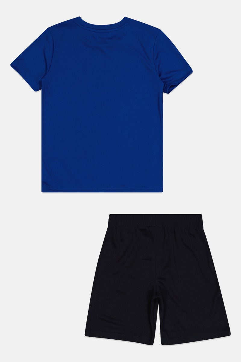 PUMA طقم تي شيرت قصير الأكمام وشورت للأطفال الأولاد من قطعتين، متعدد الألوان - Image 2