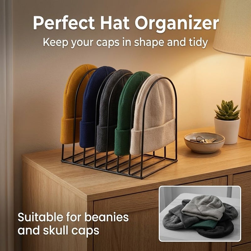 Golden 8 Layer Iron Art Hat Rack Desktop And Wall Mounted Organizer - Image 1
