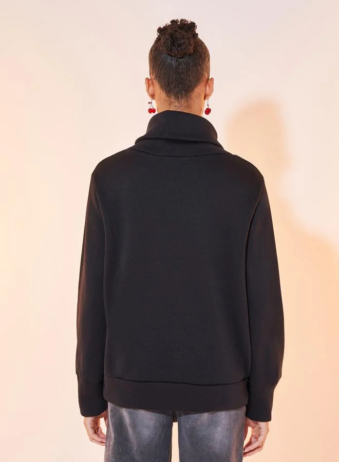 Take Two Solid Half-Zip Long Sleeve Sweatshirt