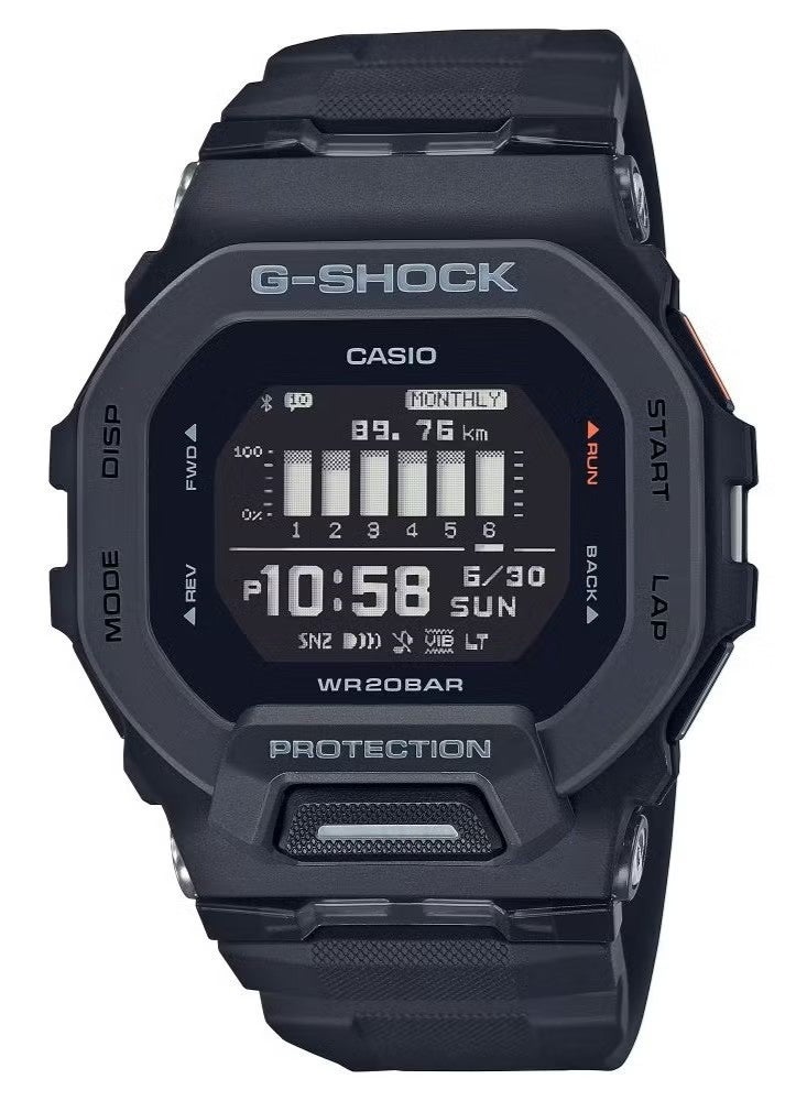 G-SHOCK ساعة يد رقمية للرجال بقرص أسود وحزام من الراتنج GBD-200-1DR - Image 1