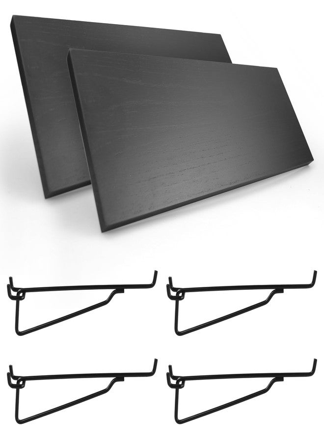 G.CORE 2 Pack Pegboard Shelves with Brackets, Peg Shelf Board with Hooks Fits 1/8" 1/4" Pegs Slots, Peg Board Organizer Accessories Various Tools Storage Arrange System for Garage Craft Workshop Workbench - Image 1