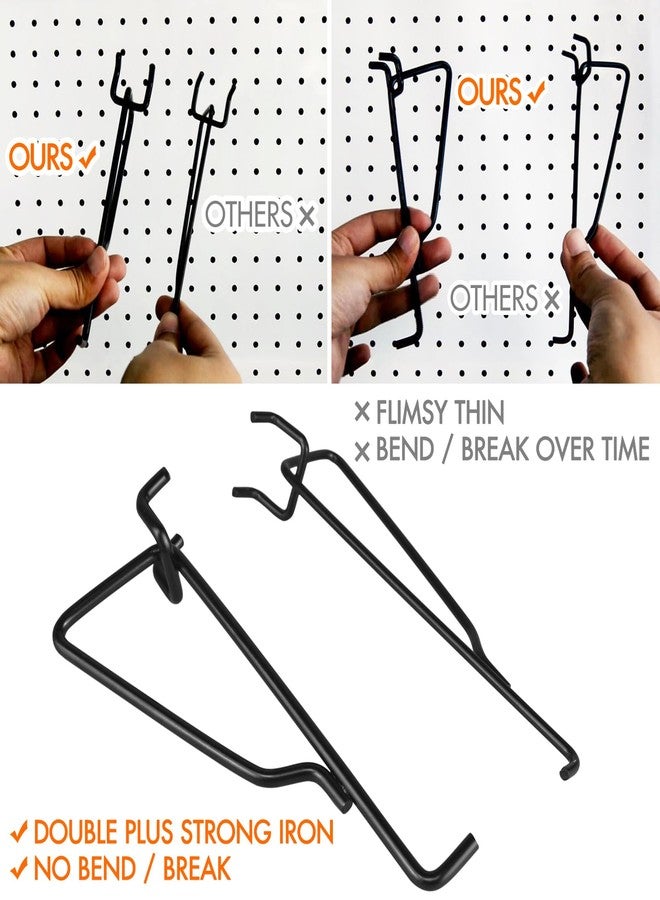 G.CORE 2 Pack Pegboard Shelves with Brackets, Peg Shelf Board with Hooks Fits 1/8" 1/4" Pegs Slots, Peg Board Organizer Accessories Various Tools Storage Arrange System for Garage Craft Workshop Workbench - Image 4