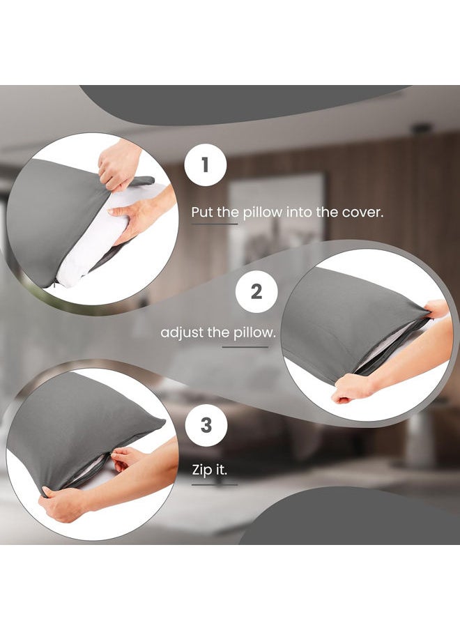 SIGNOOLA - Signoola Basics Lightweight Super Soft Easy Care Microfiber Zipper Pillow cases, Pack of 1 Piece, 50 x 170 cm, Aqua color, Pillows Not Included. - Image 1