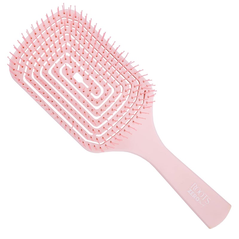 Roots Zero Tangle Hair Brush Designed with Vented Rectangle Shape Soft Tip Flexible Bristle Damage Free Suitable for all Hair Type for Men and Women RZTZCB - Image 1