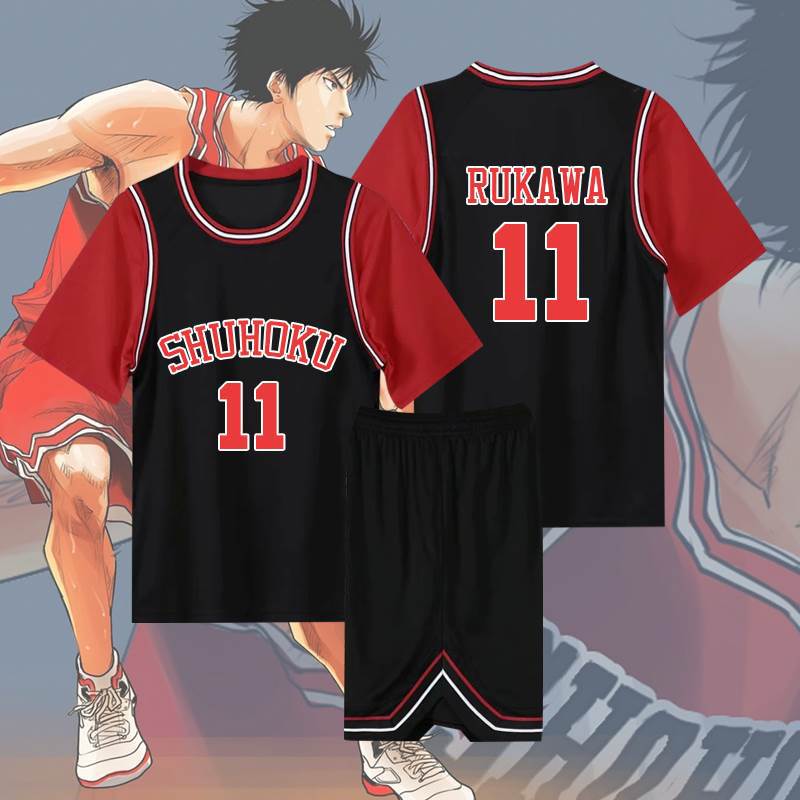 Slam Dunk Jersey Printed Sakuragi Hanadao Rukawa Maple Men'S And Women'S Short-Sleeved Xiangbei Team Children'S Basketball Suit Fake Two-Piece - Image 1
