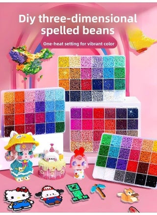 10400pcs Melt Bead DIY Craft Set - مجموعات الفن والحرف الإبداعية للأطفال الذين عمرهم 5+ لوحة الأظافر وورق التجهيز وإكسسوارات السلسلة هدايا لعبة عطلة رمضان / عيد ميلاد للبنات والبنين - view 4