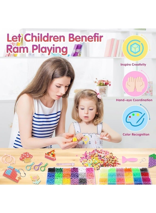سينران 10400pcs Melt Bead DIY Craft Set - مجموعات الفن والحرف الإبداعية للأطفال الذين عمرهم 5+ لوحة الأظافر وورق التجهيز وإكسسوارات السلسلة هدايا لعبة عطلة رمضان / عيد ميلاد للبنات والبنين - Image 2