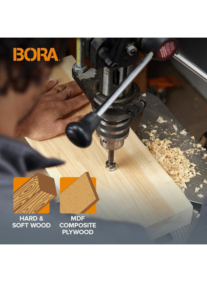 BORA BFB-009720 3/4" Dia Tempest Forstner Bit 3-1/2" OAL, Round 3/8" Shank for Wood Drilling Ideal for Cabinet Making and Fine Woodworking Projects - Image 5