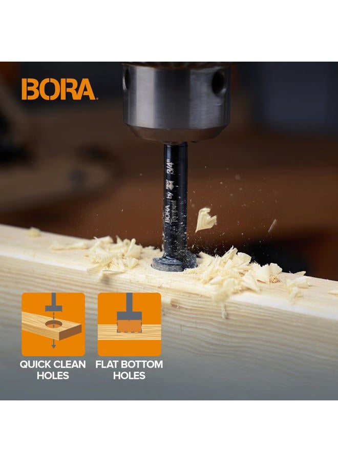 BORA BFB-009720 3/4" Dia Tempest Forstner Bit 3-1/2" OAL, Round 3/8" Shank for Wood Drilling Ideal for Cabinet Making and Fine Woodworking Projects - Image 3