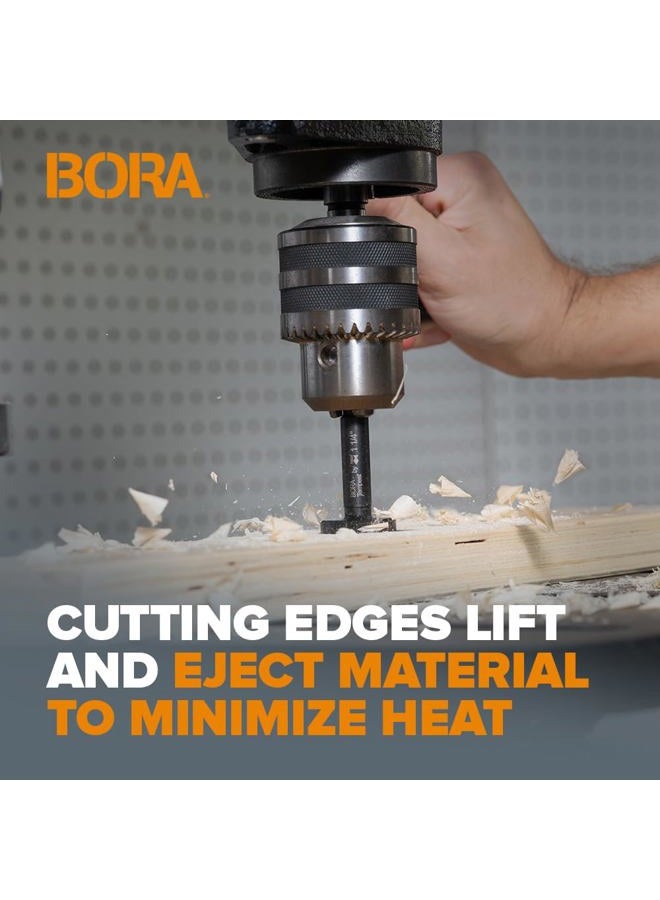 BORA BFB-009720 3/4" Dia Tempest Forstner Bit 3-1/2" OAL, Round 3/8" Shank for Wood Drilling Ideal for Cabinet Making and Fine Woodworking Projects - Image 4