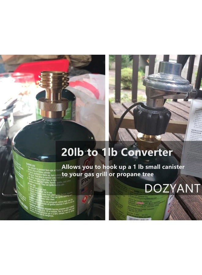 DOZYANT Steak Saver 20lb to 1lb Propane Tank Adapter for Disposable Throwaway Cylinder, Converter Universal 1 Pound / 16.4oz Disposable Small Tank for 20 or 30lb LP Gas Big Tank  - Image 5