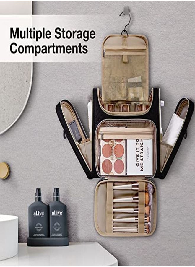 BAGSMART Bag, Bagsmart Travel Toiletry Bag For Women, Water-Resistant Cosmetic Makeup Bag, Large Capacity Travel Organizer For Full Sized Toiletries And Cosmetics, Black  - Image 2