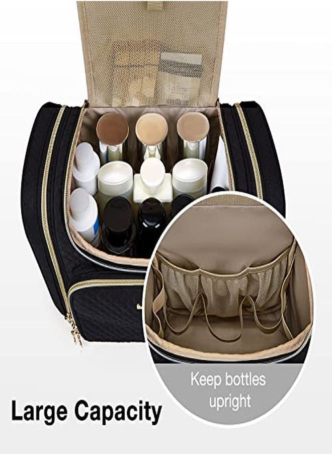 BAGSMART Bag, Bagsmart Travel Toiletry Bag For Women, Water-Resistant Cosmetic Makeup Bag, Large Capacity Travel Organizer For Full Sized Toiletries And Cosmetics, Black  - Image 4