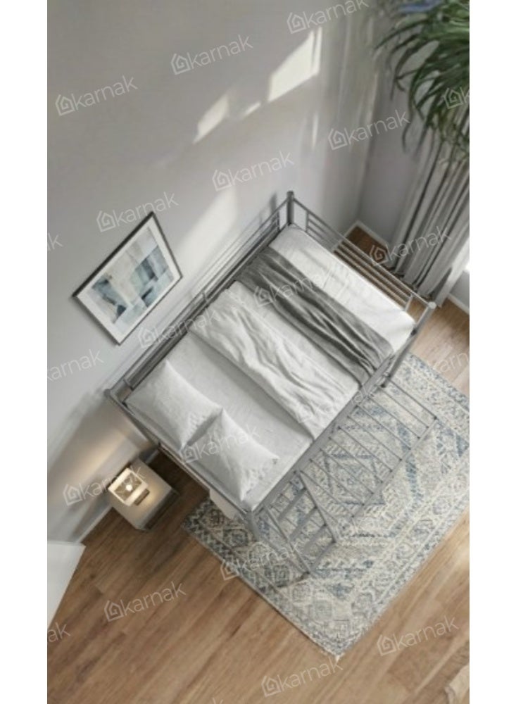 Karnak Labounty Heavy Duty Steel Bunk Bed 90 x 190 cm Double Deck Bed Frame for Home & Shared Spaces (Grey) - Image 5