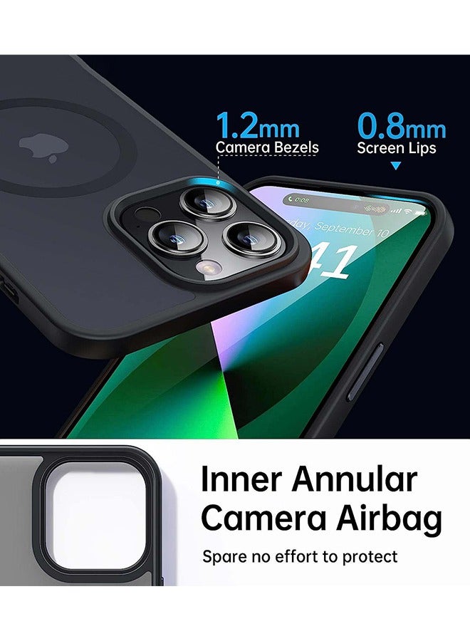 جراب MagSafe لهاتف iPhone 16 Pro Max، غطاء حماية مغناطيسي مضاد للصدمات، جراب هاتف شفاف غير لامع مع مغناطيس قوي، جراب نحيف لهاتف Apple 16 Pro Max مقاس 6.9 بوصة (2024) (أسود) - Image 3