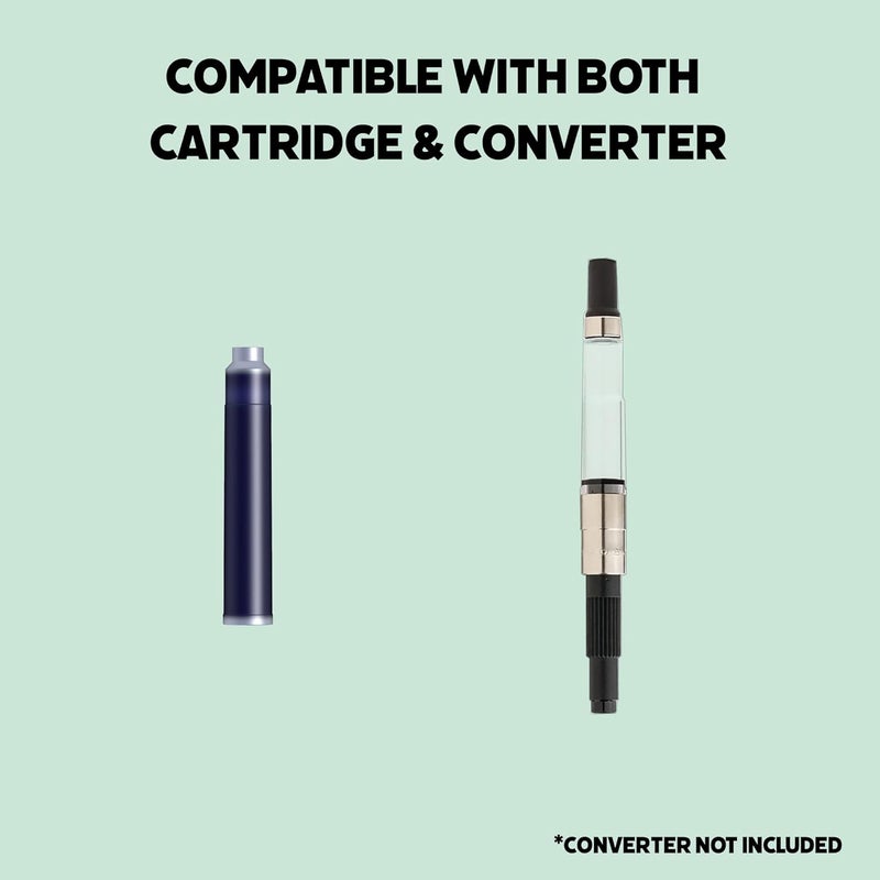Scrikss Primeo Medium Nib Fountain Pen | 3 Cartridges Included | Stainless Steel Nib & ABS Body | Mint | in Blister Pack - Image 3