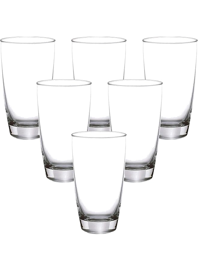 S-TOP Tiara Long Drink Glass, 465Ml, Set Of 6, B12016, Mocktail Glass, Highball Glass, Beverage Glass, Water Glass, Juice Glass - Image 1