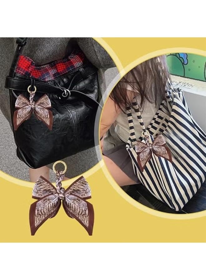 Silky Satin Bow Key Chain for Women Handbags Purse Bowknot Keychain for Ladies Bag Pendant - Image 4