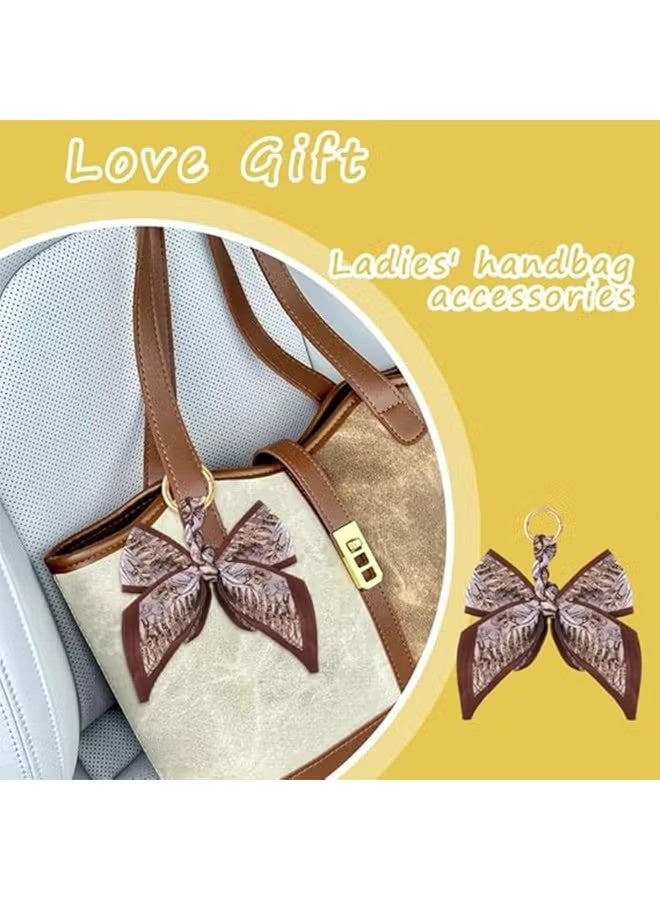 Silky Satin Bow Key Chain for Women Handbags Purse Bowknot Keychain for Ladies Bag Pendant - Image 5