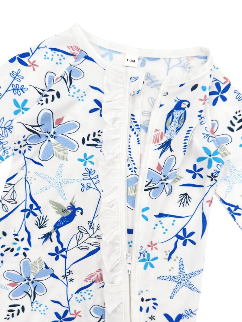 Bow Dream Baby Girl Clothing Footies Bamboo Rayon Baby Girl Clothes Baby Romper Jumpsuit Newborn-24 Months Pink Blue Flower Cow 3-6 Months - Image 5