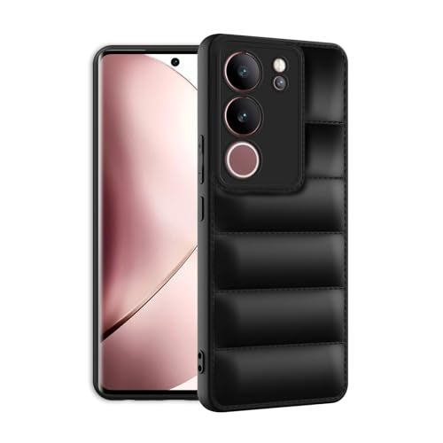 Plus Puffer Case Camera Protection Soft Back Cover for Vivo V29 | V29 Pro 5G - Black - Image 2