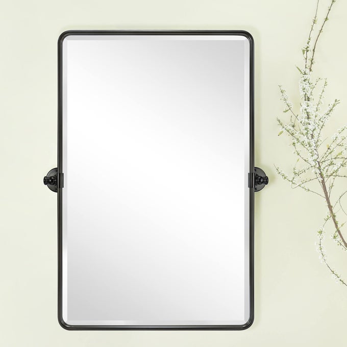 20X30 PIVOT RECTANGLE BATHROOM MIRROR OIL RUBBED BRONZE METAL FRAMED TILTING BEVELED VANITY MIRRORS FOR WALL