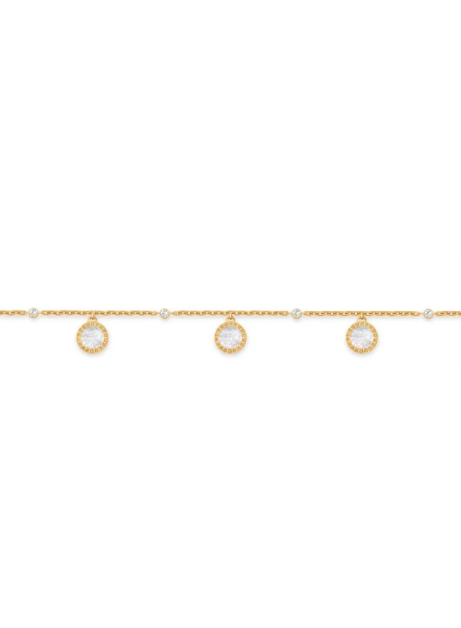 غاي لاروش Garance Gold-Plated Bracelet with Mother of Pearl & Crystals