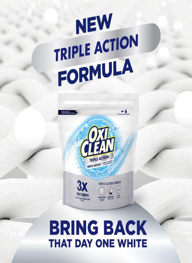 OxiClean Triple Action White Revive Laundry Whitener and Stain Remover Powder, Use with Detergent, Whitens and Brightens Clothes, Removes Tough Stains, Color Safe, Chlorine Free, 4 lbs - Image 2