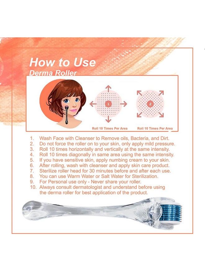 Epyz 540 Needles Skin Derma Roller Microneedling Instrument For Face Acne Beard Hair Loss And Hair Growth With Storage Case (0.25 Transparent Blue) (1 Unit) - Image 4