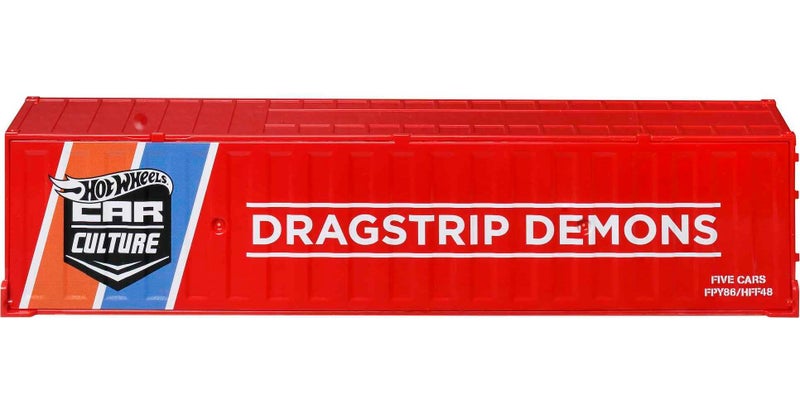 Hot Wheels Premium Toy Cars & Trucks, Lionâ€™s Roar Container Set with 5 Die-Cast 1:64 Scale Drag Racing Vehicles in Collectable Display Container - Image 1