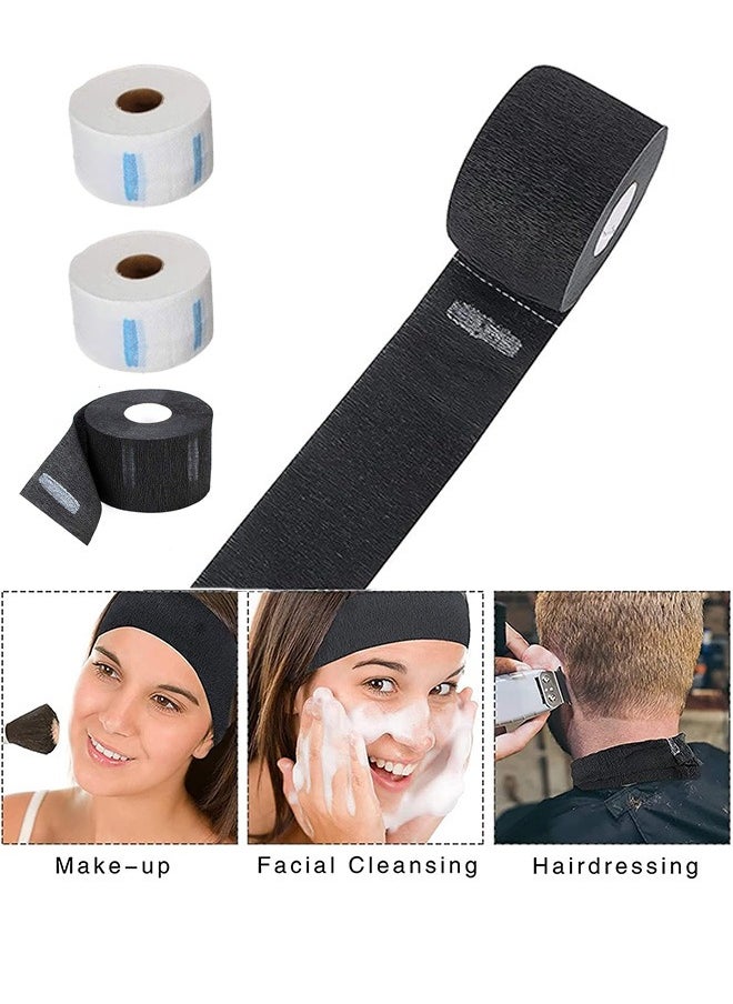 GMORO 4 Rolls Disposable Barber Paper Neck Strips Disposable Neck Paper,Professional Stretchy Paper Neck Band Protector Hairdressing Accessory Tool  - Image 2