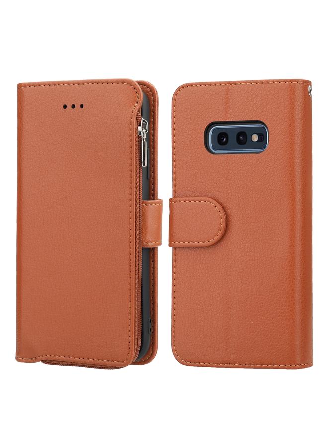 اس-توب جراب لهاتف Samsung Galaxy S10e مصنوع من جلد مايكروفايبر بسحاب أفقي قابل للطي - Image 1