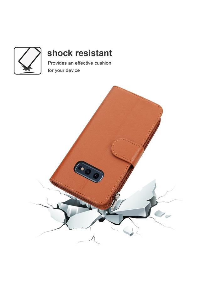 اس-توب جراب لهاتف Samsung Galaxy S10e مصنوع من جلد مايكروفايبر بسحاب أفقي قابل للطي - Image 3