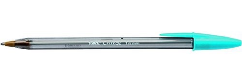 BIC Cristal Fun Ballpoint Pens Wide Point 16 m Box of 20 Turquoise Colour Bold SmudgeProof Writing - Image 1