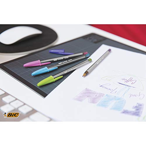 BIC Cristal Fun Ballpoint Pens Wide Point 16 m Box of 20 Turquoise Colour Bold SmudgeProof Writing - Image 3