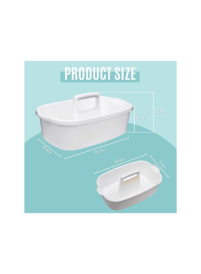 Raxoom Supplies Caddy, Shower Caddy, Cleaning Tote Supply Organizer with Handle, white - Image 3