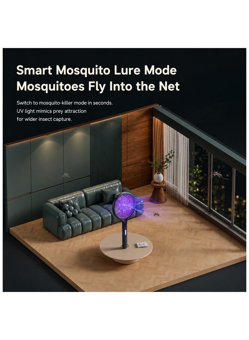 jaexest Electric Fly Killer Swatter Racket with Rotating Head & Telescopic Handle, 2-in-1 Rechargeable Mosquito Killer, UV Attraction Mode, Foldable Design, Indoor & Outdoor Insect Zapper for Home Office & Camping - Image 4