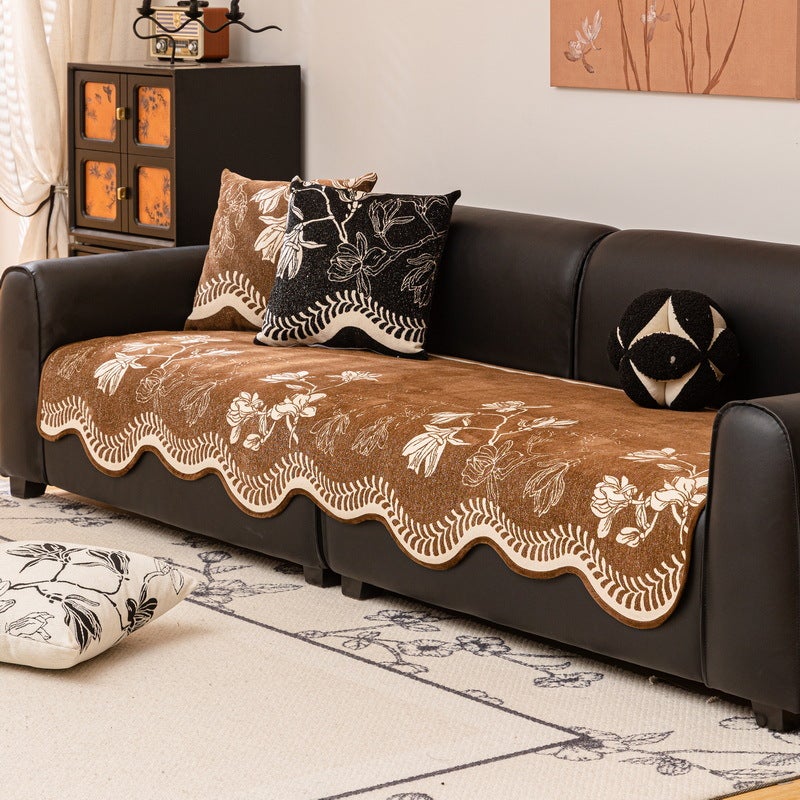 French Special-Shaped Sofa Cushion Cover Cloth For Four Seasons Universal High-Grade Fixed Non-Slip Straight Row Cushion - Image 2