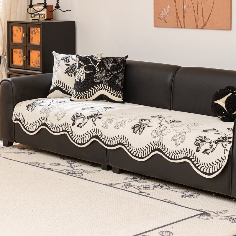 French Special-Shaped Sofa Cushion Cover Cloth For Four Seasons Universal High-Grade Fixed Non-Slip Straight Row Cushion - Image 1