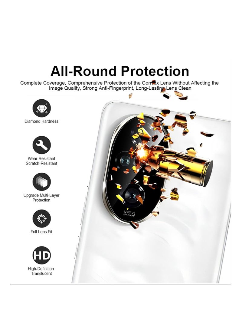 ماركة غير محددة - Camera Screen Protector Compatible with HONOR 200 5G Scratch Resistant High Hardness Easy Installation by (Black) - Image 1