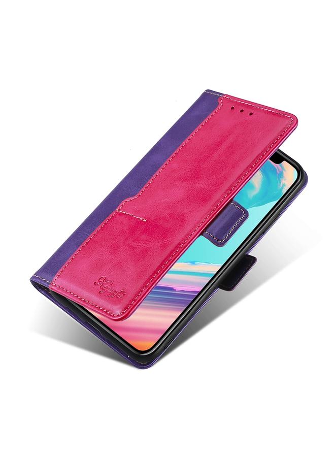 اس-توب جراب لهاتف OPPO Reno10 Pro+ 5G، جراب هاتف جلدي بلون متباين مع مشبك جانبي - Image 5