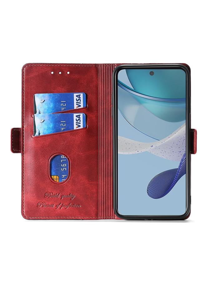 اس-توب جراب لهاتف OPPO Reno10 Pro+ 5G، جراب هاتف جلدي بلون متباين مع مشبك جانبي - Image 3