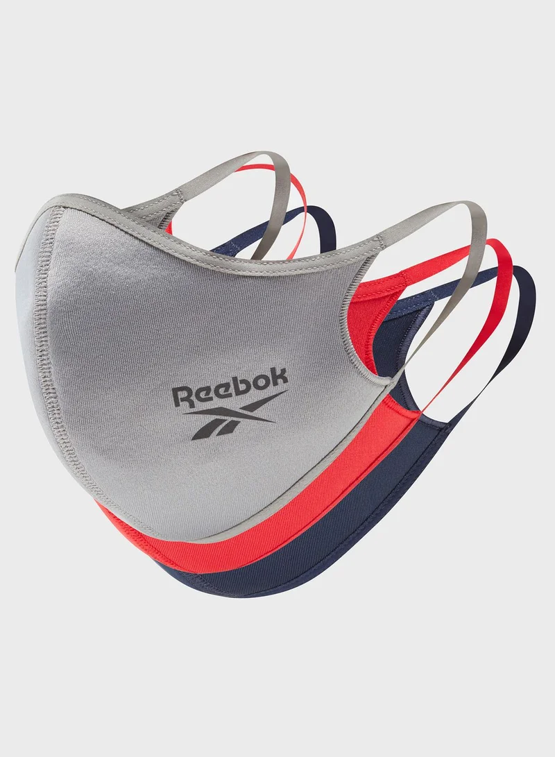 Reebok 3 Pack Logo Face Mask