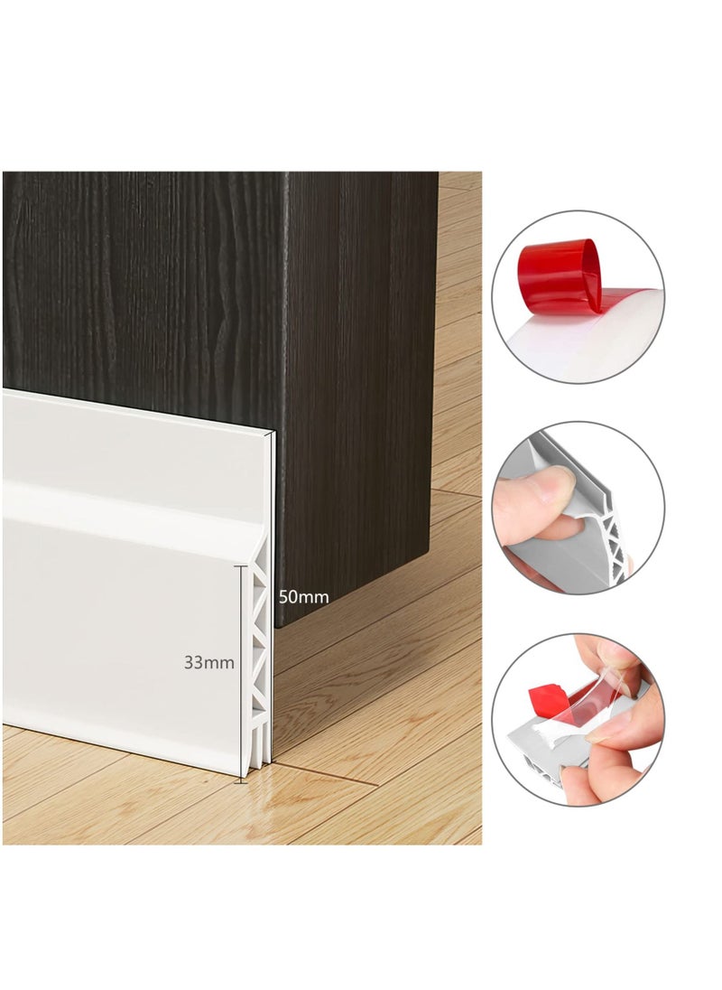 Y&D - Door Draft Stopper for Bottom of Weather Stripping Seal Strip Interior Against Drafts Dust Noise Animals 1M - Image 1